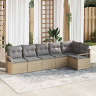 Loungeset poly rattan 6-delig beige