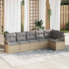 Bankstel 6 pcs Beige poly rattan