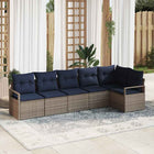 Bankstel poly rattan grijs 6-delig