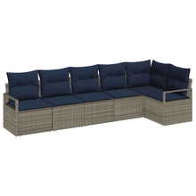 Bankstel 6 pcs Grijs poly rattan