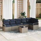 7-piece sofa set Grey poly rattan