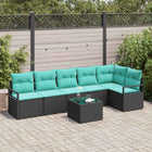 Loungeset 7-delig poly rattan zwart