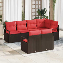 Bankstel 7 pcs Bruin poly rattan