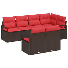Bankstel 7 pcs Bruin poly rattan