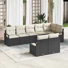 Bankstel poly rattan 8-delig zwart