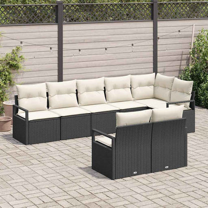 Bankstel 8 pcs Zwart poly rattan