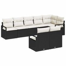 Bankstel 8 pcs Zwart poly rattan