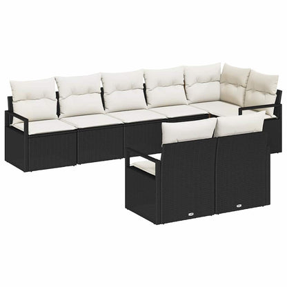 Bankstel 8 pcs Zwart poly rattan