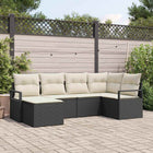 Modulair bankstel poly rattan 6-delig zwart