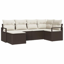 Bankstel 6 pcs Bruin poly rattan