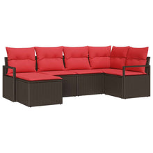 Bankstel met kussen 6 pcs Bruin poly rattan