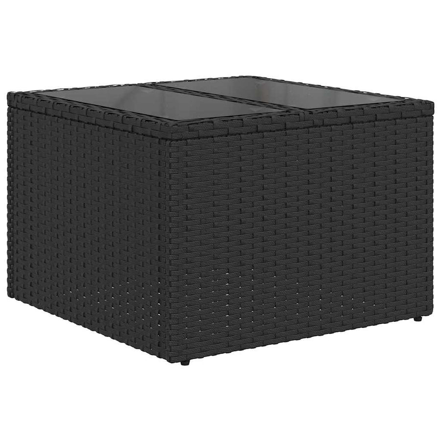Bankstel 7 pcs Zwart poly rattan