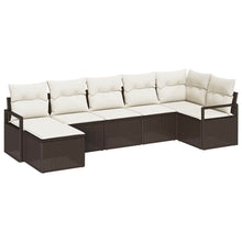 Bankstel 7 pcs Bruin poly rattan
