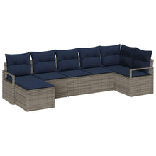 Bankstel 7 pcs Grijs poly rattan