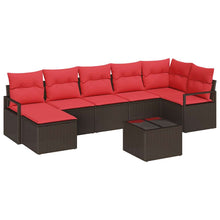 Bankstel 8 pcs Bruin poly rattan