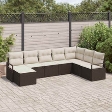 Bankstel met kussen 8 pcs Bruin poly rattan