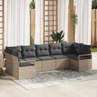 Modulaire tuinbank 7-delig polyrattan grijs