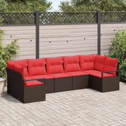 Tuinset poly rattan bruin 7-delig