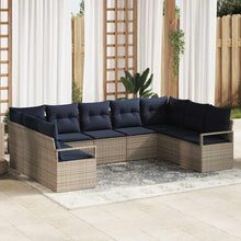 Bankstel met kussen 7 pcs Grijs poly rattan
