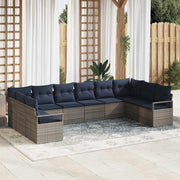 Modulaire tuinset poly rattan grijs 10-delig