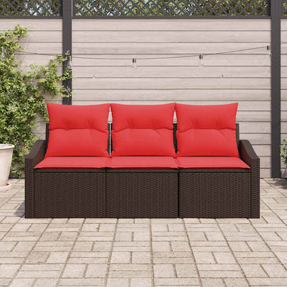Bankstel 3 st Bruin poly rattan