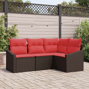 Tuinset poly rattan bruin 4-delig