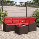 Tuinset 5-delig poly rattan bruin