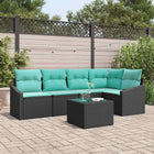 Tuinset poly rattan 6-delig zwart