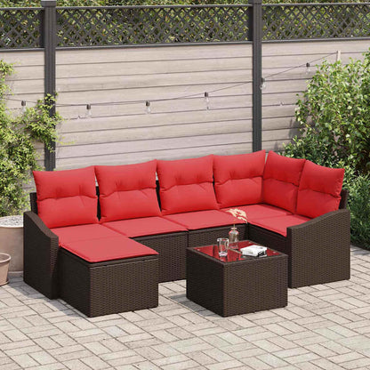 Bankstel 7 st Bruin poly rattan