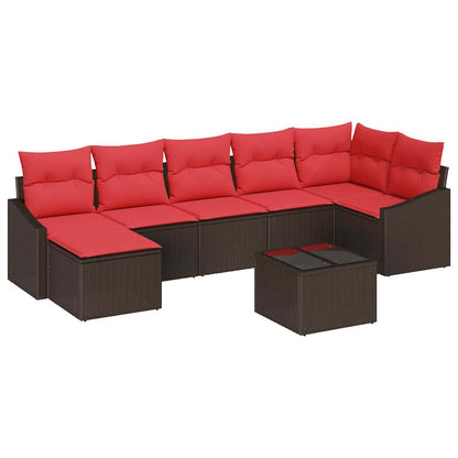 Bankstel 8 st Bruin poly rattan