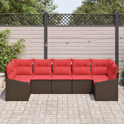Bankstel 7 st Bruin poly rattan