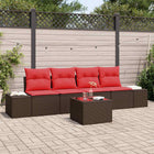Tuinset poly rattan bruin 5-delig modulair