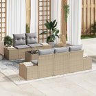 Tuinbank set poly rattan beige 6-persoons