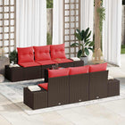 Tuinset poly rattan bruin 7-delig modulair