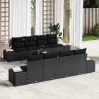 Loungeset poly rattan 7-delig zwart
