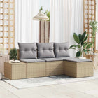 Tuinset poly rattan 4-delig beige