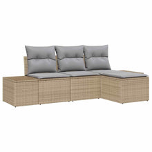 Tuin Sofa Set met kussen 4 pcs Beige poly rattan