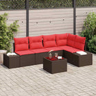 Tuin loungeset poly rattan bruin 6-delig