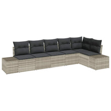 Tuin Sofa Set met kussen 6 pcs Lichtgrijs poly rattan