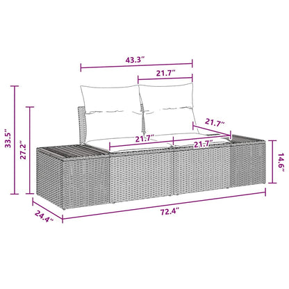 Tuin Sofa Set 8 st Zwart poly rattan