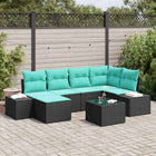 Tuinset poly rattan zwart 7-delig
