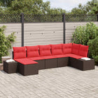 Tuinset poly rattan bruin 7-delig modulair