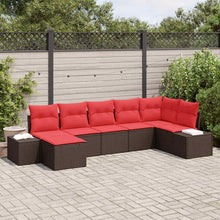 Tuin Sofa Set met kussen 7 pcs Bruin poly rattan