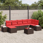Tuinset poly rattan bruin 8-delig modulair