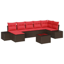 Tuin Sofa Set met kussen 8 pcs Bruin poly rattan