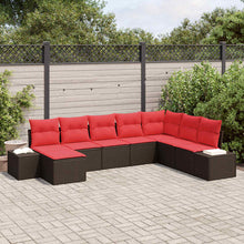 Tuin Sofa Set met kussen 8 pcs Bruin poly rattan