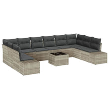 Tuin Sofa Set met kussen 11 pcs Lichtgrijs poly rattan