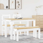 4-Piece Dining Set Panama Solid Pine Wood White 1