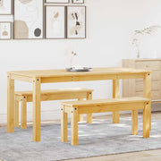 Eethoek 3-delig massief grenenhout wit