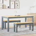 Eetset massief grenenhout grijs 160x80x75 cm